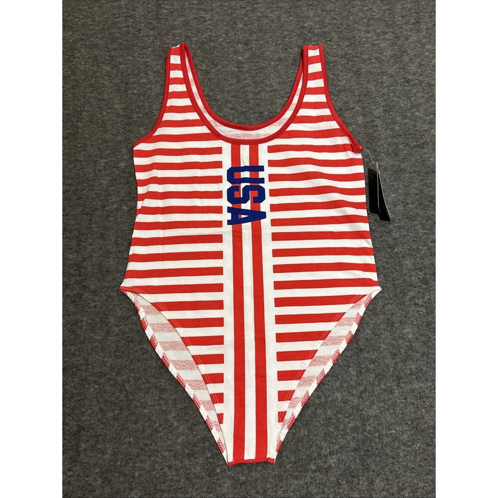 Isaac Morris Women's Bodysuit Stripped Red Large